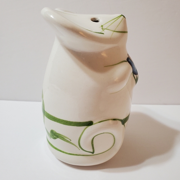 Vintage 1998 Laurie Gates Hand Painted Ceramic Mouse Parmesan Cheese Shaker - Picture 6 of 12